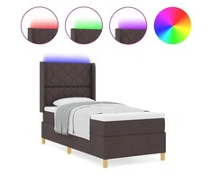 Kiemas lova su LED juostelėmis Ruda 100 x 200 cm audinys