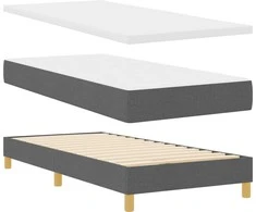 Kiemas lova su čiužiniu Tamsiai pilka 80 x 200 cm audinys