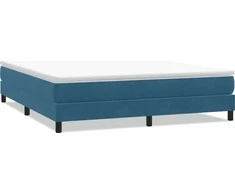Box Spring Lova be čiužinio Tamsiai mėlyna 180x220 cm aksomas