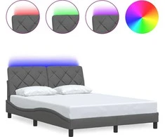 Lovos rėmas su LED be čiužinio, tamsiai pilkas, 120x200 cm