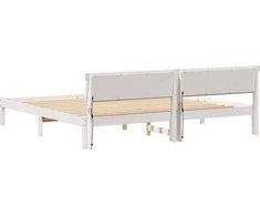 Lovos rėmas Balta 200 x 200 cm Kietos pušies mediena
