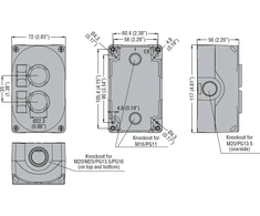 Lovato Electric 2 skylės dėklas 22mm baltas IP67 (LPZP2A8)