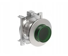 Lovato Electric Metalinis plokščias mygtukas, apšviestas, savaime grįžtantis, išsikišęs, žalias, 30 mm skersmens, LPFBL203