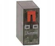 Lovato Electric Miniatiūrinė relė su LED indikatoriumi ir mechaniniu mygtuku, 24 V nuolatinės srovės valdymas, 2 kontaktai/išėjimai, 8 A, HR5XS2 lizdams