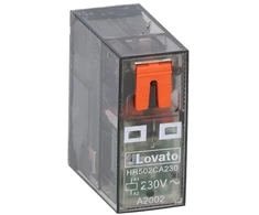 Lovato Electric Miniatiūrinė relė su LED indikatoriumi ir mechaniniu mygtuku, valdymas 230VAC, 2P, 8A (HR502CA230)