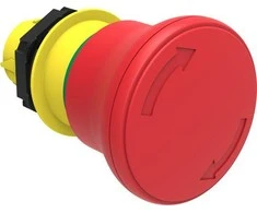 Lovato Electric Vairuokite saugos mygtuką raudonu sukdami be vidinio apšvietimo (LPCB6644)