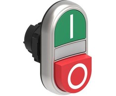 Lovato Electric „Lovato“ elektrinė mygtuko pavara dviguba žalia/raudona OI su foninio apšvietimo momentiniu grįžimu (LPCBL7223)