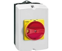 Lovato Electric GA016A-GA040A skirstytuvo korpusas, raudonai geltona rankenėlė (GAZ1)