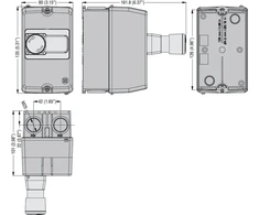 Lovato Electric Paviršiaus tvirtinimo korpusas IP65-SM1P pločio 80mm dydžio, pilnas avarinio stabdymo mygtukas (SM1ZAMBP)