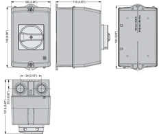 Lovato Electric Paviršinio montavimo korpusas SM1R, pilka/juoda rankenėlė, 100 mm pločio (SM1Z1710R)