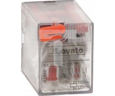 Lovato Electric Pramoninė relė su LED indikatoriumi ir mechaniniu mygtuku, valdymas 230VAC, 4C/O, 5A, skirtas HR6XS4.. lizdams