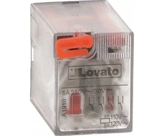 Lovato Electric Pramoninė relė su LED indikatoriumi ir mechaniniu mygtuku, 24VDC valdymas, 4C/O, 5A, skirta HR6XS4.. lizdams