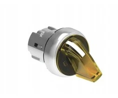 Lovato Electric 2 padėčių jungiklis 0-1 metalinis apšviestas fi22mm rankenėlė trumpa geltona LPSSL1205