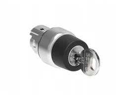 Lovato Electric 3 padėčių jungiklis 1-0-2 metalinis fi22mm su raktu, rakto ištraukimas 0 padėtyje LPSS330