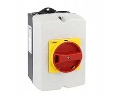 Lovato Electric 3P 40A jungiklio skyriklis plastikiniame korpuse, geltona/raudona rankenėlė GAZ040
