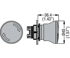 Lovato Electric Vairuokite grybų mygtuką raudoną sukdami (LPCB6344)