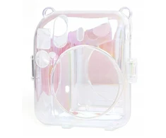 Loveinstant 2 viename rinkinys: dėklas, dangtelis, kišenėlė „Fuji Instax Mini 12“, nuotraukų dėžutė / permatoma / blizganti