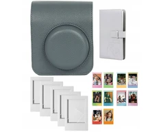 Loveinstant 4 viename rinkinys su dėklu, albumu, 96x rėmeliais, lipdukais, skirtu „Fuji Fujifilm Instax Mini 41“ / pilka