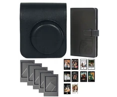 „LoveInstant 4in1“ rinkinys, dėklas, albumas, 96x rėmeliai, lipdukai, skirti „Fuji“ fotoaparatui „Fujifilm Instax Mini 41“ / juodas