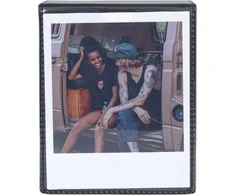 „LoveInstant“ dėklas 100 nuotraukų, skirtas „Fuji Instax Wide 400 Sq Polaroid 600 Now“ / juodas / su langu