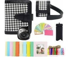 LoveInstant Set 5in1 Priedai Dėklas Albumas Lipdukai Rėmai Trikojis Fuji Instax Pal / Juodas