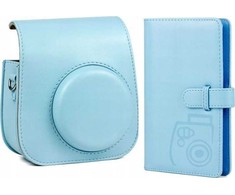 Dėklas LoveInstant Rinkinys 2w1 Futerał Dėklas Fuji Instax Mini 11 + Album Mėlyna