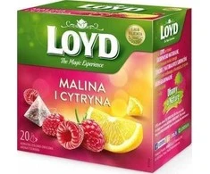 Žolelių ir vaisių arbata LOYD, aviečių ir citrinų skonio, 20 x 2g