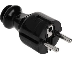 Elgotech Kištukas su įžeminimo kontaktais juodas Schuko WT-35