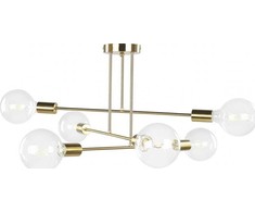 Lubinis šviestuvas Lampa sufitowa Beliani Lampa sufitowa 6-punktowa metalo sp. mosiężna KIDANE!