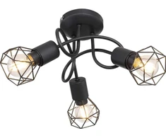 Lubinis šviestuvas Globo Toys Lampa sufitowa Globo Druciana LAMPA sufitowa XARA I 54802S-3D industrialna OPRAWA metalowy plafon pręty juoda