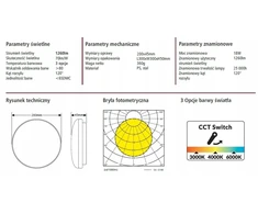 Lubinis šviestuvas Heda OPRAWA LED Plafoniera sufitowa 18W 3000K/4000K/6000K IP44 CCT HCL1804AT