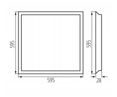 Lubinis šviestuvas Kanlux Panel LED BLINGO UHRA 95 60NW 3800lm 4000K IP20 IIIkl. stal Ra97 5 metų garantija baltas 39170