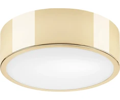 Lubinis šviestuvas Lamkur Lamkur Dante 43883 lubinis šviestuvas modernus metalinis stiklo gaubtas 1x60W E27 auksinis/baltas
