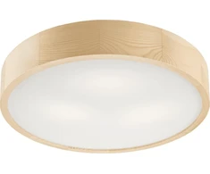 Lubinis šviestuvas Lamkur Medinis pušies lubinis šviestuvas LED, 3 lemputės, apvalus, 47 cm