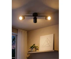 Lubinis šviestuvas Lampa sufitowa Beliani Lampa spot 3-punktowa NYANDO Metal Juodas