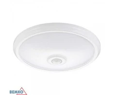 Sieninis šviestuvas Bemko 12W LED plafonas su judesio davikliu DORIA, baltas, 4000K