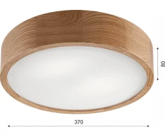 Lubinis šviestuvas Lampa sufitowa Lamkur Plafon drewniany dębowy LED 2-punktowy apvalus 38cm
