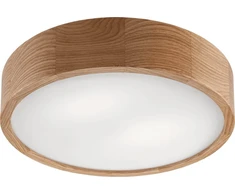 Lubinis šviestuvas Lampa sufitowa Lamkur Plafon drewniany dębowy LED 2-punktowy apvalus 38cm