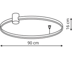 Lubinis šviestuvas Lampa sufitowa Light Prestige Ring plafon L juoda 4000K LP-909/1C 4L BK