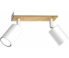 Luminex lubinis šviestuvas Luminex Tulon 591 juostelinis lubinis šviestuvas 2x8W GU10 balta/medinė
