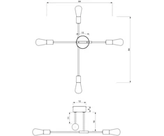 Lubinis šviestuvas Lampa sufitowa Luminex Lampa Sufitowa FLAME 3906 Minimalistyczna Luminex