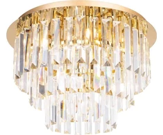 Lubinis šviestuvas Lampa sufitowa MAXlight Przysufitowa LAMPA glamour MONACO C0205 Maxlight kryształowa do sypialni auksinė