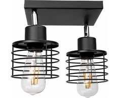 Pakabinamas šviestuvas Orno ISLA sieninis ir lubinis šviestuvas, galia maks. 2x60W, E27, juodas, kvadratinis pagrindas