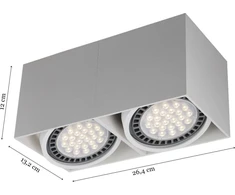 Lubinis šviestuvas Lampa sufitowa Zumaline Zuma Line Box 2 ACGU10-116-N spot lampa sufitowa 2x15W GU10 pilka