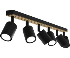 Lubinis šviestuvas Luminex Terra 9986 juostinė lubinė lempa 6x8W GU10 juoda/medinė