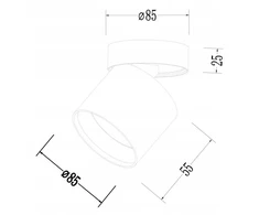 Lubinis šviestuvas Pakabinama lempa Light Prestige Viršutinė tvirtinimo detalė Kendal Light Prestige LP-6331/1SM WH movable GX53 judama IP20 balta