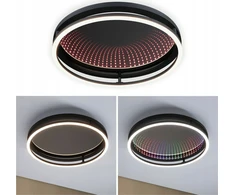 Lubinis šviestuvas Paulmann Lubinis šviestuvas SPACEGLOW ONE LED 3D DIM RGB vaivorykštės spalvos 38W 3900lm 3000-6500K nuotolinio valdymo pultas 230V matinė juoda / metalinis