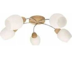 Spot Light Santa lubinis šviestuvas 8551574 lubinis šviestuvas 5x60W E27 medinis/chromas