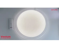 Lubinis šviestuvas Sufitowa Philips „Plafoniera Saturn“ LED žvaigždėto dangaus formos šviestuvas 60W 425x60mm 3000-6500K 5600lm su spalvos ir ryškumo reguliavimu, IP40 VS-81013
