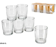 6 stiklo vandens stiklinių rinkinys 256 ml, 9 × 8 × 8 cm, KITCHEN&amp;GO